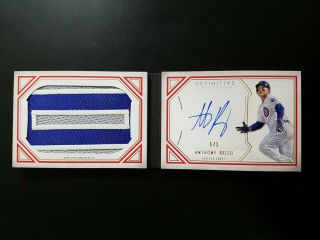 2019 Topps Definitive Booklet Red Anthony Rizzo Jumbo Letter Patch Auto 1/1 C3