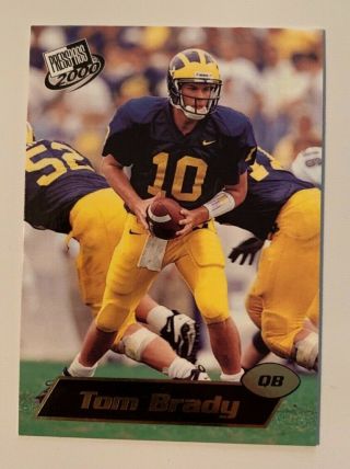 Michigan Wolverines Football Legend Tom Brady - 2000 Press Pass Rookie Card
