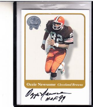 2001 2002 Fleer Greats Of The Game Ozzie Newsome Throwbacks Autograph Auto