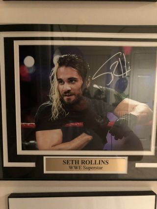 Seth Rollins Autographed And Framed Picture Wwe Roh