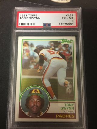 1983 Topps Tony Gwynn Baseball Card San Diego Padres 482 Psa Ex - Mt 6 Grade