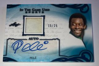 2019 Leaf Itg Game Pele Auto Autograph Game Jersey Ed 15/25
