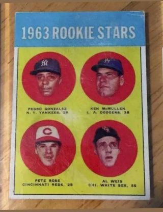 1963 Topps Pete Rose Cincinnati Reds 537 Baseball Card - Rookie Card Fair Cond