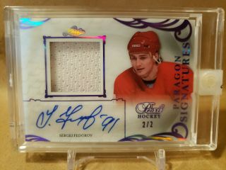 Sergei Fedorov Leaf Pearl Hockey Auto/patch Paragon Signatures D2/2 Red Wings