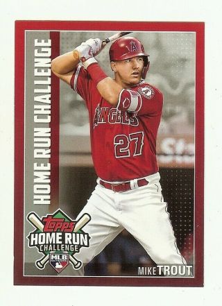 2019 Topps Series 2 No.  Hrc - 1 Mike Trout Home Run Challenge Angels Baseball Card