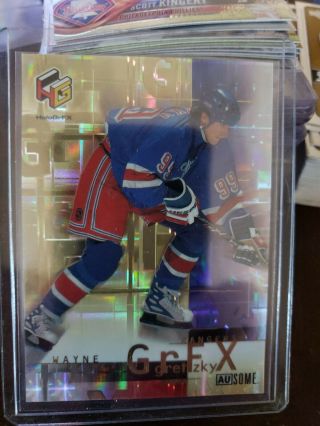 Wayne Gretzky - The Great One - 1999 Ud - Holo - Grfx - " Ausome " - Gold Version - Card Gg12