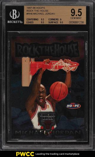 1997 Hoops Rock The House Michael Jordan Rh6 Bgs 9.  5 Gem (pwcc)
