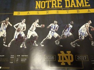 2016 - 17 NOTRE DAME BASKETBALL AUTOGRAPHED TEAM SIGNED 12x36 POSTER ACC 3