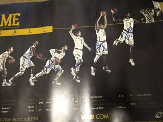 2016 - 17 NOTRE DAME BASKETBALL AUTOGRAPHED TEAM SIGNED 12x36 POSTER ACC 5