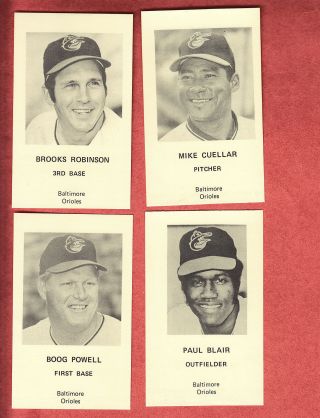 1970 Orioles Team Issued Police Set Of 10 Nm/mt
