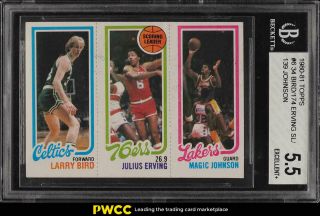 1980 Topps Basketball Larry Bird & Magic Johnson Rookie Rc Bgs 5.  5 Ex,  (pwcc)