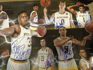 2017 - 18 NOTRE DAME BASKETBALL AUTOGRAPHED TEAM SIGNED 18x24 POSTER ACC MIKE BREY 4