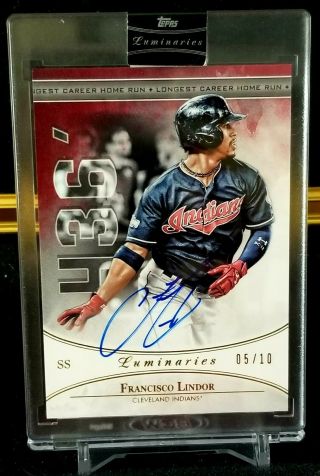 Francisco Lindor 2017 Topps Luminaries Home Run Kings Auto Red Parallel 05/10 Sp
