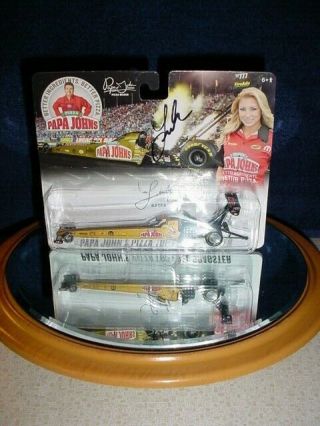 2017 LEAH PRITCHETT SIGNED PAPA JOHN ' S PIZZA TOP FUEL DRAGSTER CP7459 2