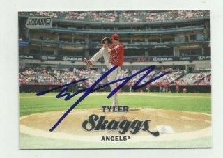 Los Angeles Angels Tyler Skaggs Signed 2017 Topps Stadium Club Card 197