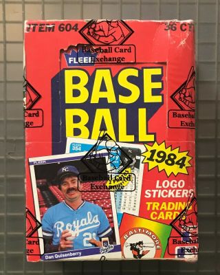 1984 Fleer Baseball Wax Pack Box W/ 36 Packs Bbce