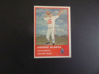 1963 Fleer George Blanda Oilers Football Card 33 Ex/mt Bv $50.  00 1254