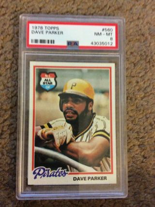 Psa 8 Near 1978 Topps Dave Parker 560 Pittsburgh Pirates