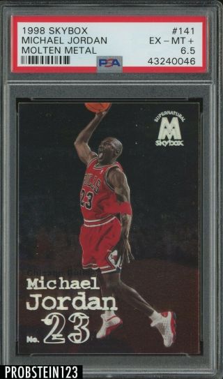 1998 - 99 Skybox Molten Metal Michael Jordan Chicago Bulls Hof Psa 6.  5 Ex - Mt,