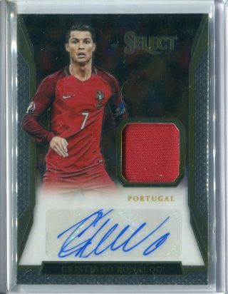 2016 - 17 Select Soccer Cristiano Ronaldo Jersey Relic Auto Autograph /50 Portugal