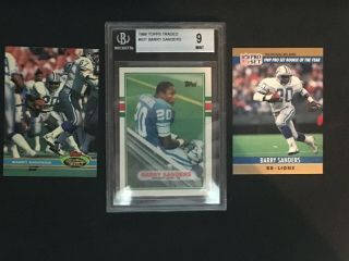 1989 Topps Traded Barry Sanders Psa 9 Stadium Club,  90 Pro Set Rook Of The Year