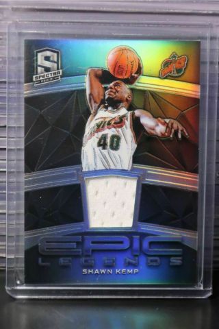 2018 - 19 Spectra Shawn Kemp Epic Legends Game Jersey 68/99 Sonics Sso