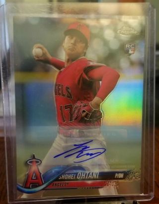 Shohei Ohtani 2018 Topps Chrome Update Series Rc Auto Signed Refractor Angels
