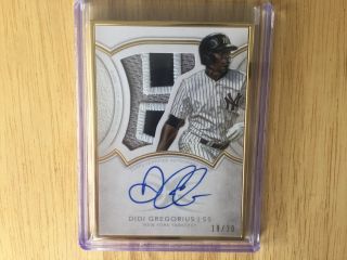 2018 Topps Definitive Didi Gregorius Framed Auto 3clr Patch Sp /30 Yankees