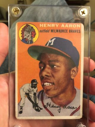 1954 Topps Henry “hank” Aaron Milwaukee Braves 128 Rookie Card
