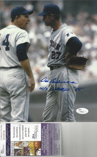 1969 York Mets Don Cardwell Autographed 8x10 Color Photo Jsa Certiied