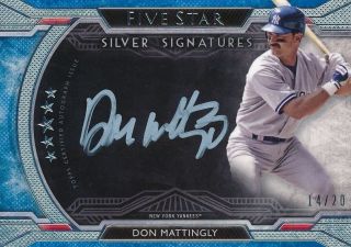 2018 Topps Five Star Don Mattingly Silver Signatures Autograph Auto Card 14/20