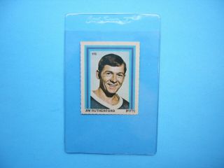 1972/73 Eddie Sargent Nhl Hockey Stamp Sticker Card 175 Jim Rutherford Rookie