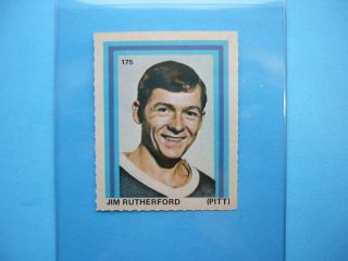 1972/73 EDDIE SARGENT NHL HOCKEY STAMP STICKER CARD 175 JIM RUTHERFORD ROOKIE 3