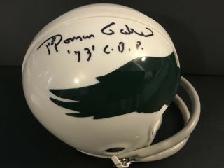 Roman Gabriel 73 Cbp Philadelphia Eagle Signed Mini Helmet Autograph Beckett Bas