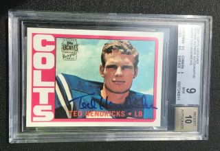 2001 Topps Archives Rookie Reprint AUTOGRAPH Ted Hendricks BGS 9 W/ 10 Auto 2