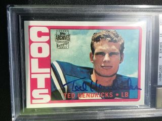 2001 Topps Archives Rookie Reprint AUTOGRAPH Ted Hendricks BGS 9 W/ 10 Auto 4