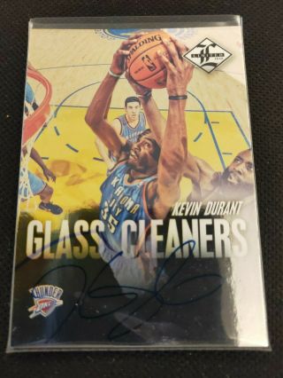 2012 - 13 Panini Limited Kevin Durant Glass Cleaners On Card Auto Autograph 10/49