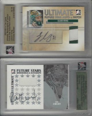 2007 - 08 In The Game Ultimate Memorabilia Leland Irving Autograph Jersey 10/19
