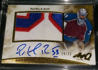 Patrick Roy Leaf Canadiens Game Jersey Patch Number Hard Auto /25 Hot Card