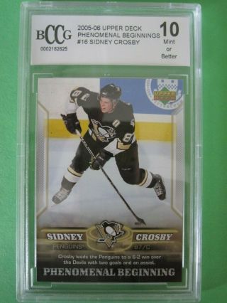 Sidney Crosby 2006 Upper Deck " Phenomenal Beginnings " 16 Bccg Gem 10