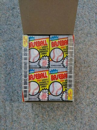 1989 Fleer Baseball Card Wax Box,  36 packs,  Griffey Jr,  B.  Ripken,  Biggio ROOKIE 2