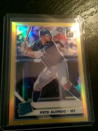 Mets Pete Alonso 2019 Donruss Optic Gold Prizm Rc Rare Card 2/10 Wow Hot