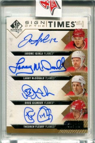 Upper Deck Sp Authentic 18/19 Sign Of The Times 4 /10 Iginla Mcdonald Gilmour,
