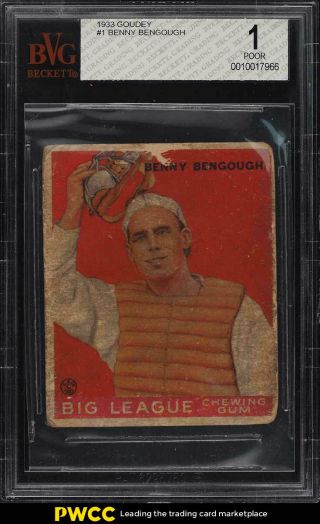 1933 Goudey Benny Bengough 1 Bvg 1 Pr (pwcc)