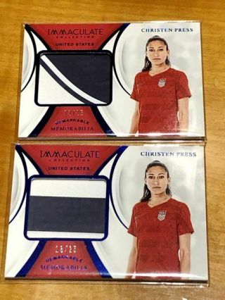 (2) 2018 - 19 Immaculate Remarkable Memorabilia Sapphire Christians Press /25 Ssp