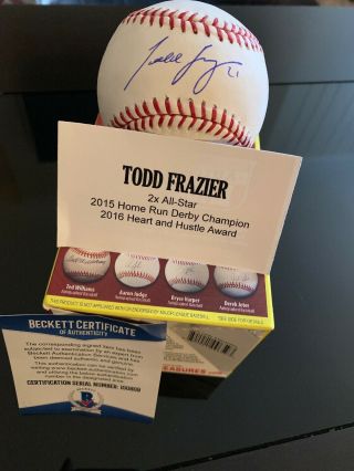 Todd Frazier (york Mets) Signed Official Mlb Baseball,  Beckett