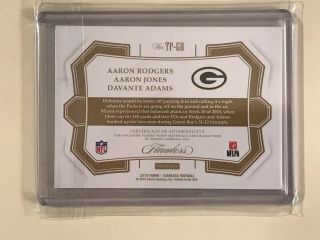 2018 Flawless Green Bag Triple Patch Rodgers,  Jones & Adams 3 - Color Patches 2