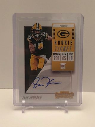 2018 Contenders Jake Kumerow Rookie Ticket Base Auto Rc Packers Autograph Sp