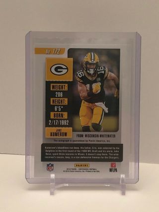 2018 Contenders Jake Kumerow Rookie Ticket Base Auto RC Packers autograph SP 2