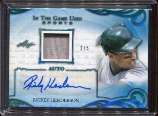 2019 Leaf Itg Game Rickey Henderson Game Jersey 2/5